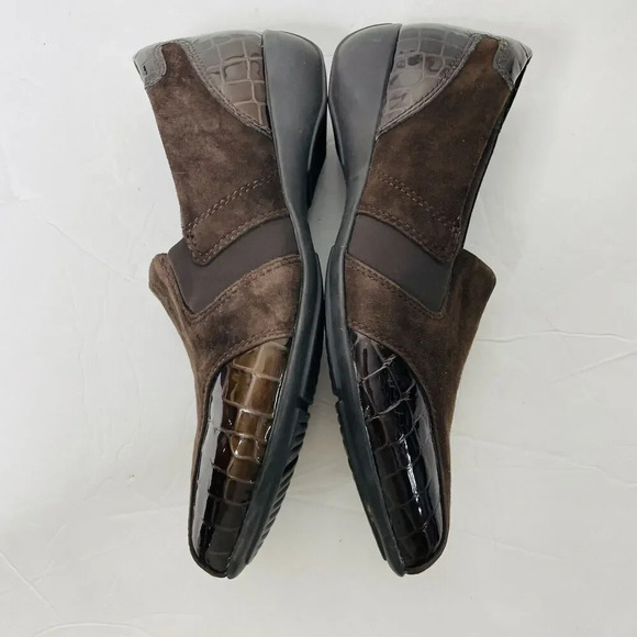 Clarks Every Day Slip On Loafer 9W Active Air Brown Business Leather Suede 60943 - Picture 10 of 11